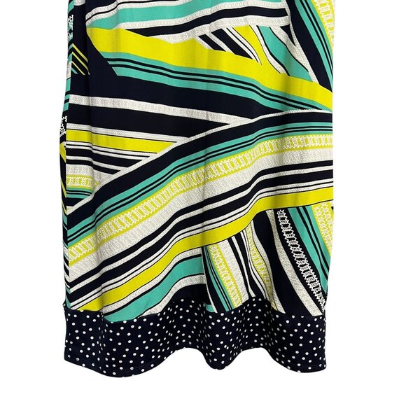 Madison Leigh Dress Womens‎ 16 Multicolor Striped Polka Dot 3/4 Sleeve Bow Trim - Picture 8 of 11